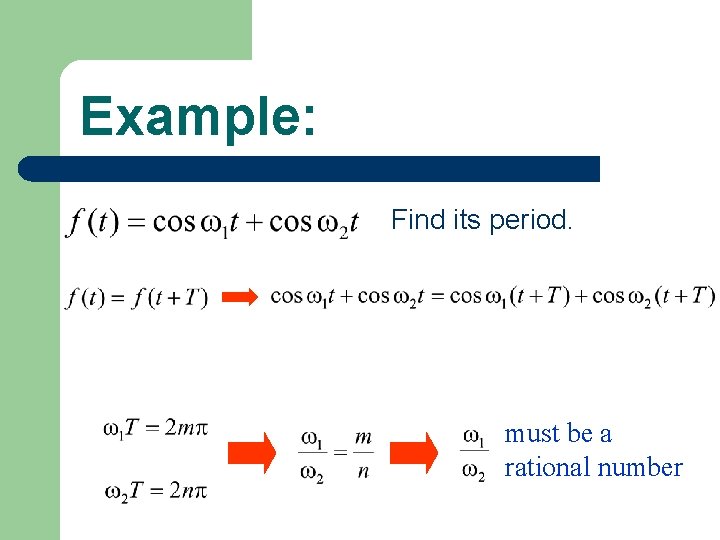 Example: Find its period. must be a rational number 