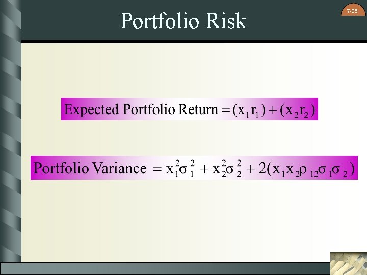 Portfolio Risk 7 -25 