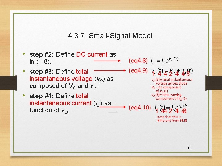 4. 3. 7. Small-Signal Model • step #2: Define DC current as in (4.