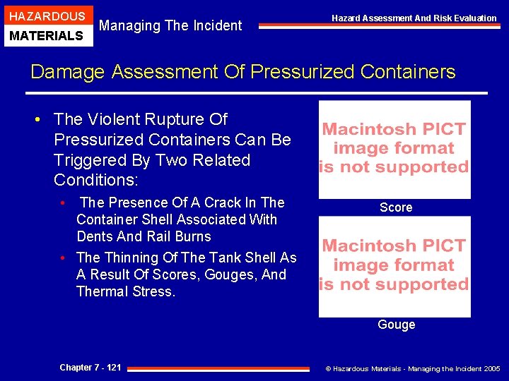 HAZARDOUS MATERIALS Managing The Incident Hazard Assessment And Risk Evaluation Damage Assessment Of Pressurized