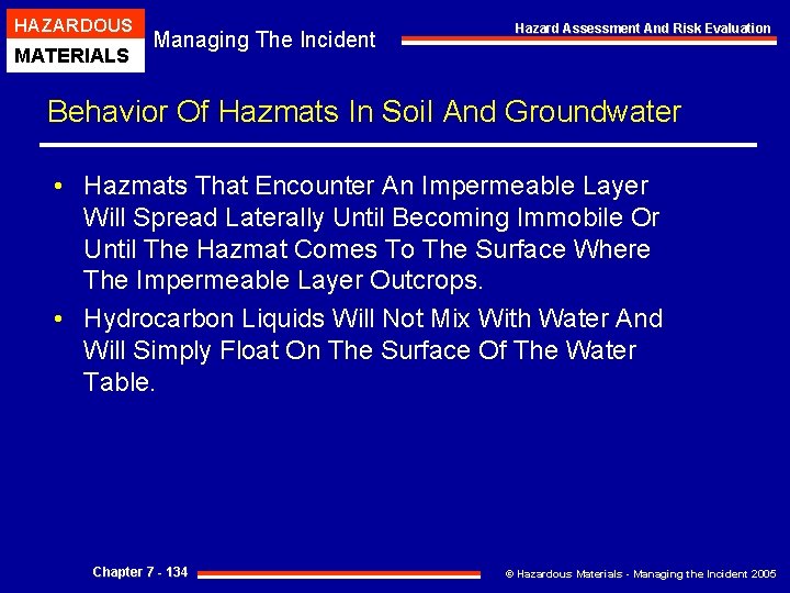 HAZARDOUS MATERIALS Managing The Incident Hazard Assessment And Risk Evaluation Behavior Of Hazmats In