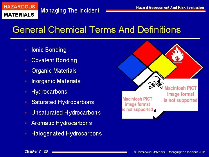 HAZARDOUS MATERIALS Managing The Incident Hazard Assessment And Risk Evaluation General Chemical Terms And