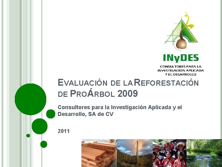 EVALUACIÓN DE LA REFORESTACIÓN DE PROÁRBOL 2009 Consultores para la Investigación Aplicada y el