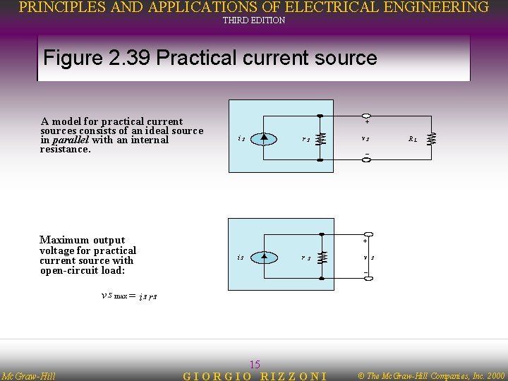 PRINCIPLES AND APPLICATIONS OF ELECTRICAL ENGINEERING THIRD EDITION Figure 2. 39 Practical current source