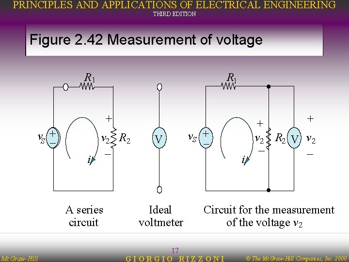 PRINCIPLES AND APPLICATIONS OF ELECTRICAL ENGINEERING THIRD EDITION Figure 2. 42 Measurement of voltage