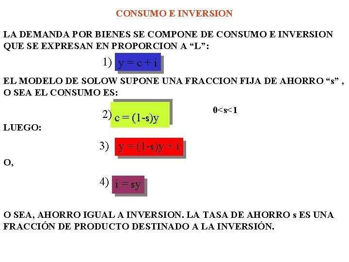 CONSUMO E INVERSION LA DEMANDA POR BIENES SE COMPONE DE CONSUMO E INVERSION QUE