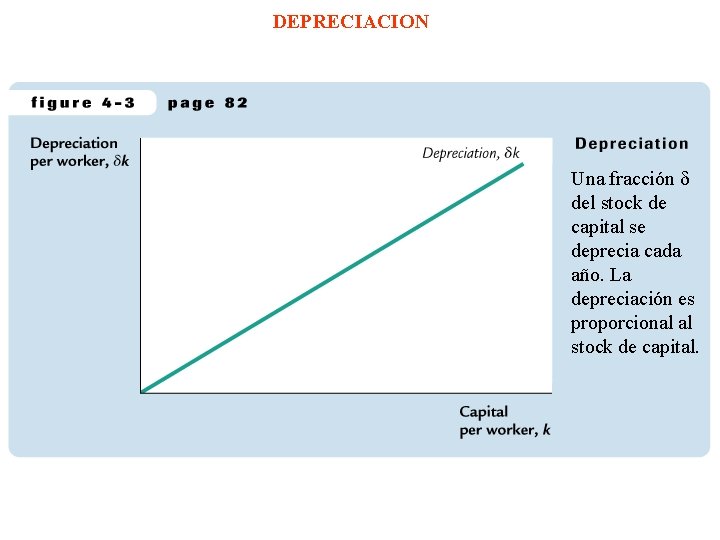 DEPRECIACION Una fracción del stock de capital se deprecia cada año. La depreciación es