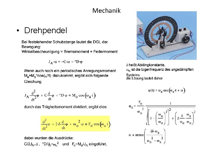 Mechanik • Drehpendel 