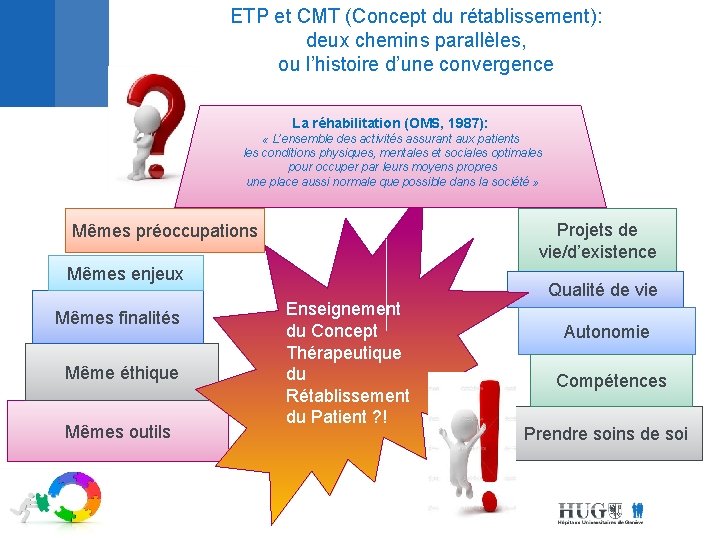 ETP et CMT (Concept du rétablissement): deux chemins parallèles, ou l’histoire d’une convergence La