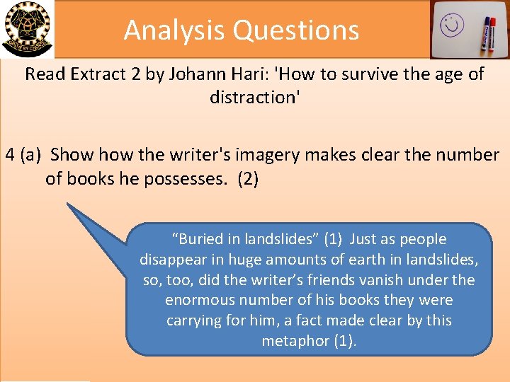Analysis Questions Read Extract 2 by Johann Hari: 'How to survive the age of