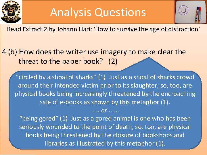 Analysis Questions Read Extract 2 by Johann Hari: 'How to survive the age of