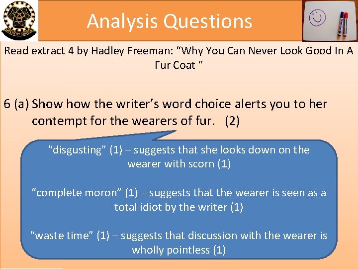 Analysis Questions Read extract 4 by Hadley Freeman: “Why You Can Never Look Good