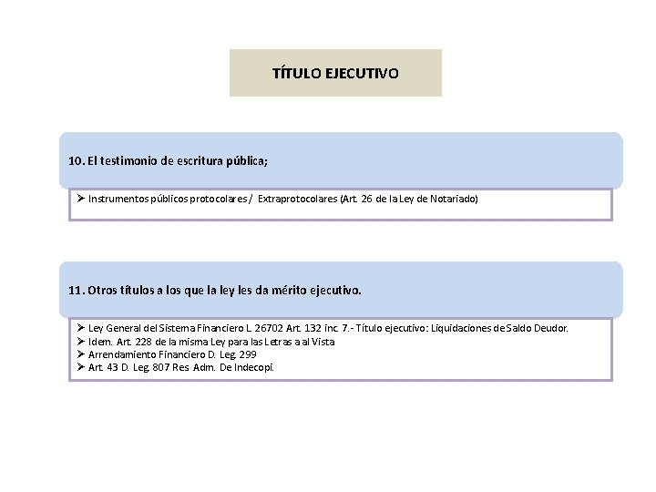 TÍTULO EJECUTIVO 10. El testimonio de escritura pública; Ø Instrumentos públicos protocolares / Extraprotocolares TÍTULO EJECUTIVO 10. El testimonio de escritura pública; Ø Instrumentos públicos protocolares / Extraprotocolares