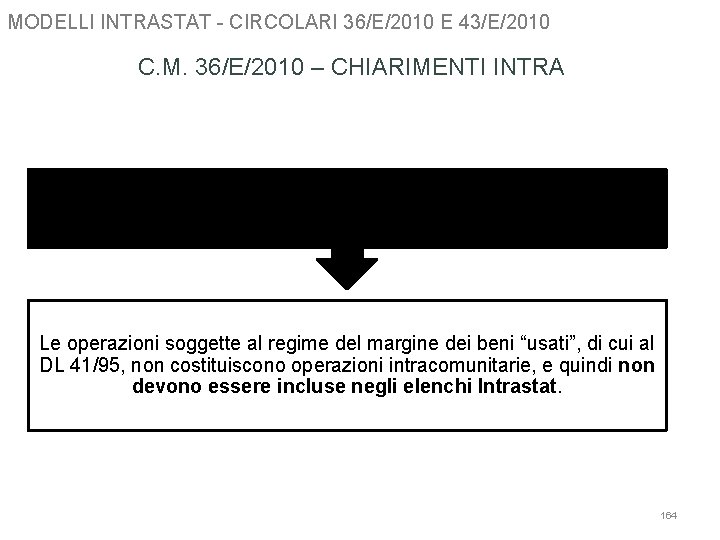 MODELLI INTRASTAT - CIRCOLARI 36/E/2010 E 43/E/2010 C. M. 36/E/2010 – CHIARIMENTI INTRA Operazioni