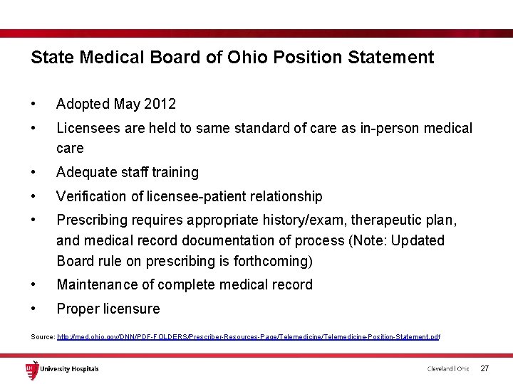 State Medical Board of Ohio Position Statement • Adopted May 2012 • Licensees are State Medical Board of Ohio Position Statement • Adopted May 2012 • Licensees are
