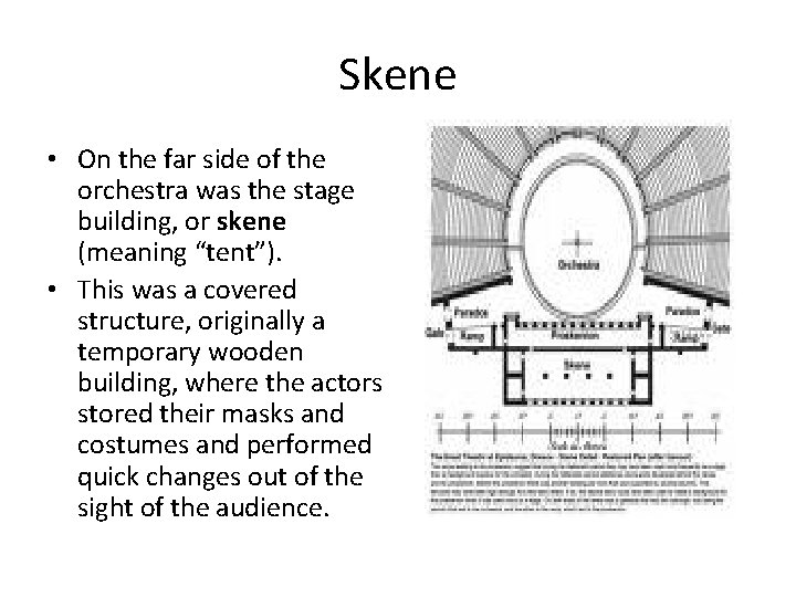 Skene • On the far side of the orchestra was the stage building, or