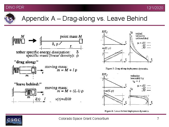 DINO PDR 12/1/2020 Appendix A – Drag-along vs. Leave Behind Colorado Space Grant Consortium