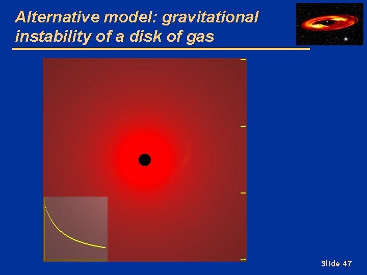 Alternative model: gravitational instability of a disk of gas Slide 47 