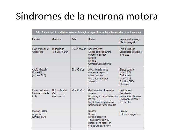 Síndromes de la neurona motora 