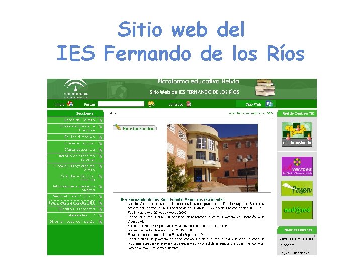 Sitio web del IES Fernando de los Ríos 