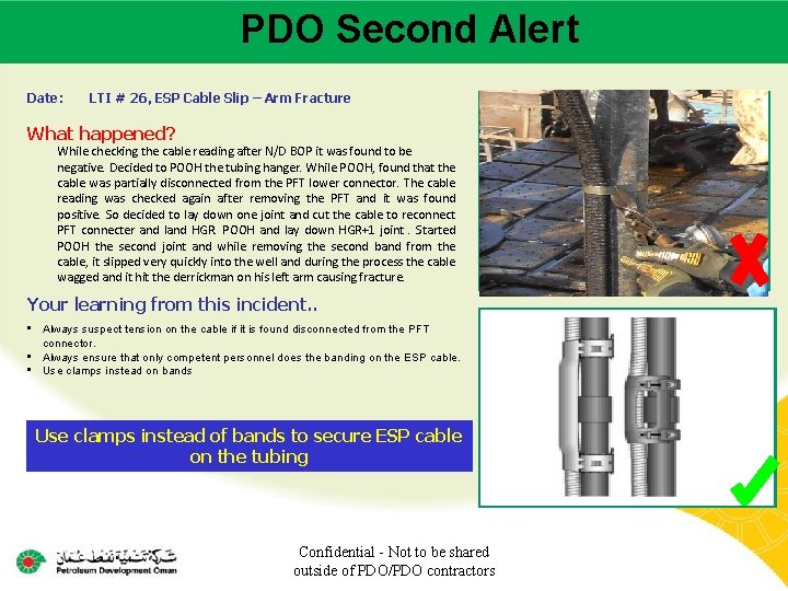 PDO Second Alert Main contractor name – LTI# - Date of incident Date: LTI