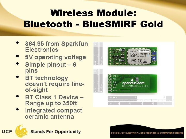 Wireless Module: Bluetooth - Blue. SMi. RF Gold • • • $64. 95 from