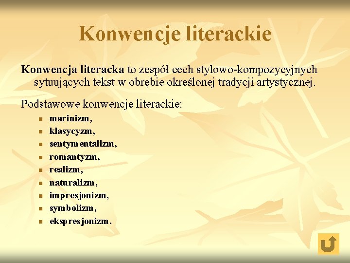 Konwencje literackie Konwencja literacka to zespół cech stylowo-kompozycyjnych sytuujących tekst w obrębie określonej tradycji