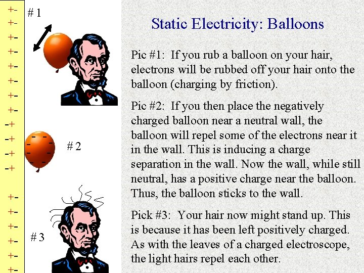 +- # 1 +++++++-+ -+ - -+ - +++++- #3 Static Electricity: Balloons Pic