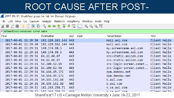 ROOT CAUSE AFTER POSTINFECTION Shark. Fest'17 US • Carnegie Mellon University • June 19