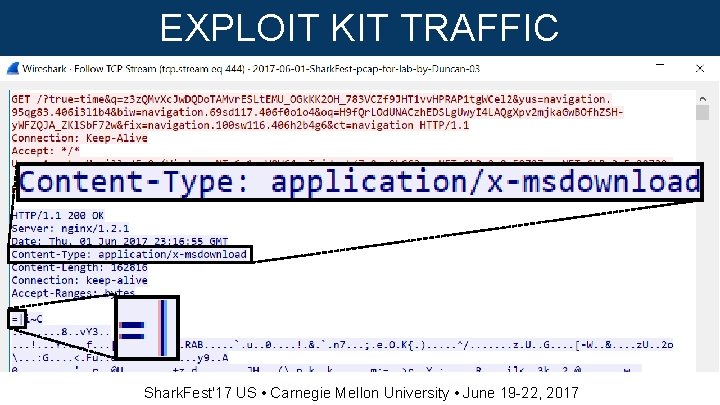 EXPLOIT KIT TRAFFIC Shark. Fest'17 US • Carnegie Mellon University • June 19 -22,