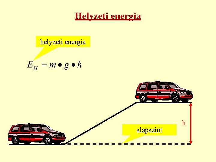 Helyzeti energia helyzeti energia alapszint h Helyzeti energia helyzeti energia alapszint h