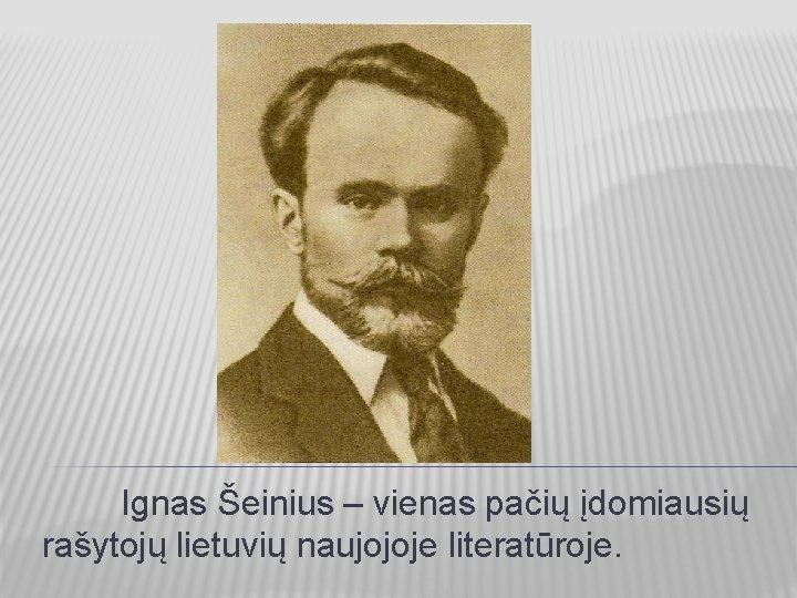 Ignas Šeinius – vienas pačių įdomiausių rašytojų lietuvių naujojoje literatūroje. 