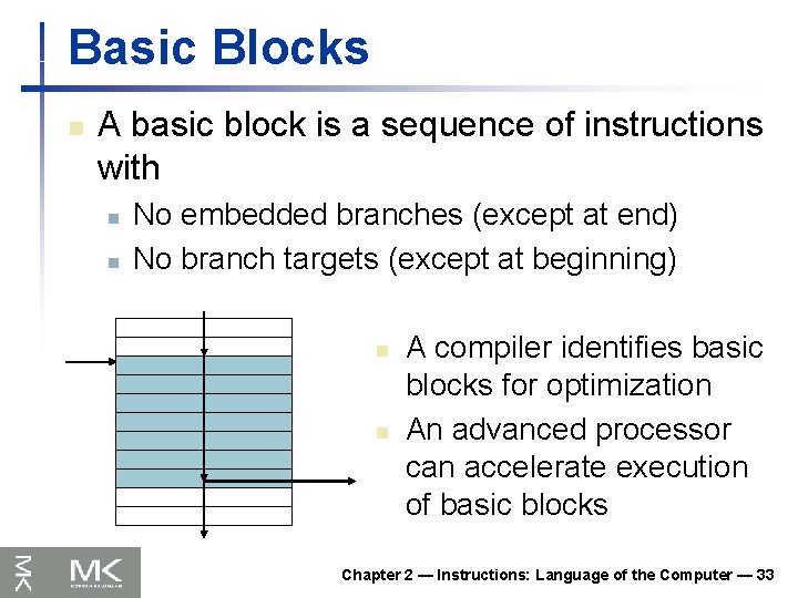 Basic Blocks n A basic block is a sequence of instructions with n n