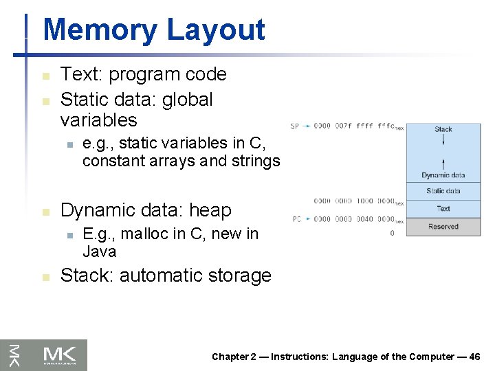 Memory Layout n n Text: program code Static data: global variables n n Dynamic