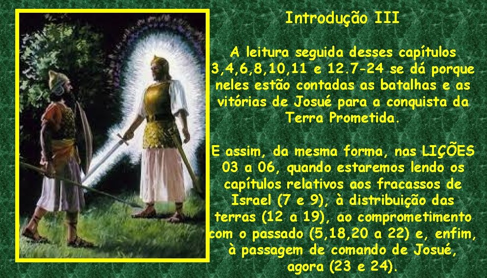 Introdução III A leitura seguida desses capítulos 3, 4, 6, 8, 10, 11 e