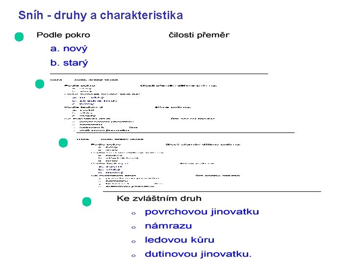 Sníh - druhy a charakteristika Sníh - druhy a charakteristika