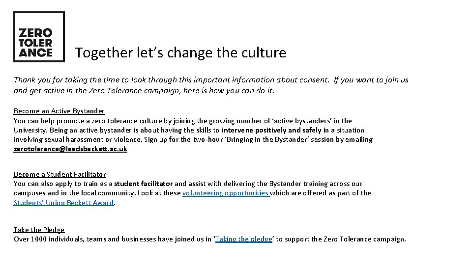 Together let’s change the culture Thank you for taking the time to look through