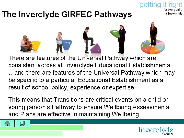 The Inverclyde GIRFEC Pathways There are features of the Universal Pathway which are consistent