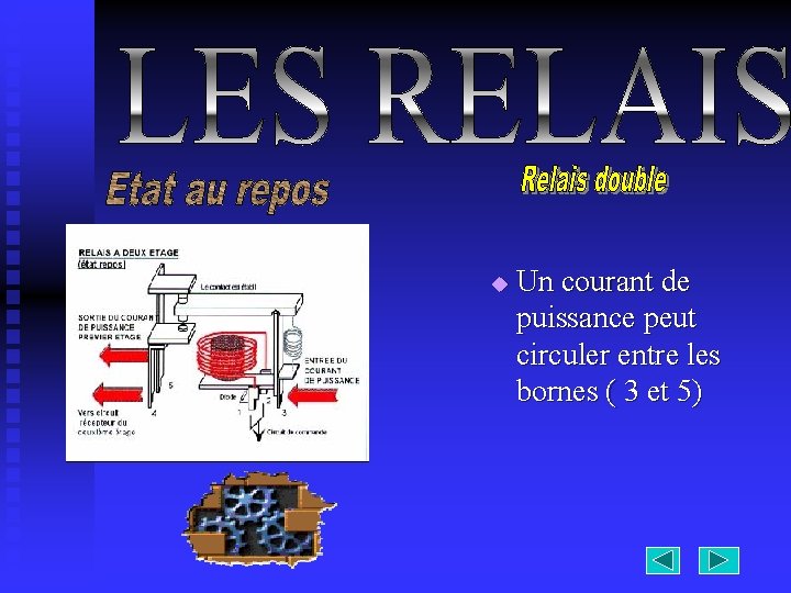 u Un courant de puissance peut circuler entre les bornes ( 3 et 5)