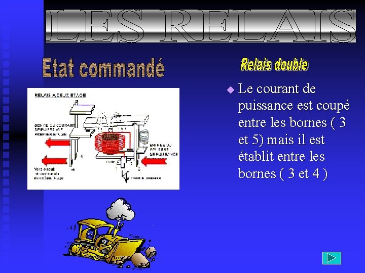 u Le courant de puissance est coupé entre les bornes ( 3 et 5)