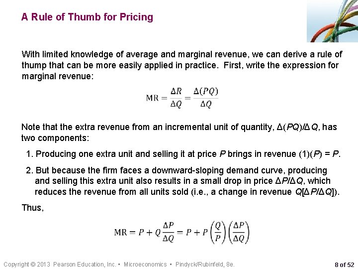 A Rule of Thumb for Pricing With limited knowledge of average and marginal revenue,