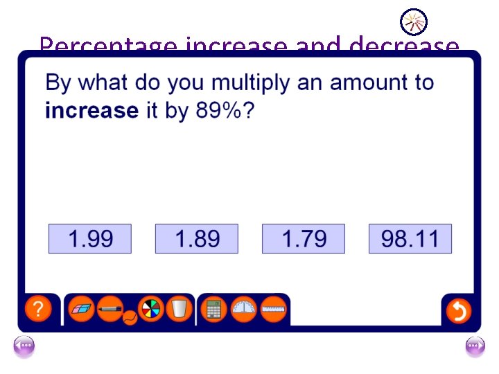 Percentage increase and decrease 