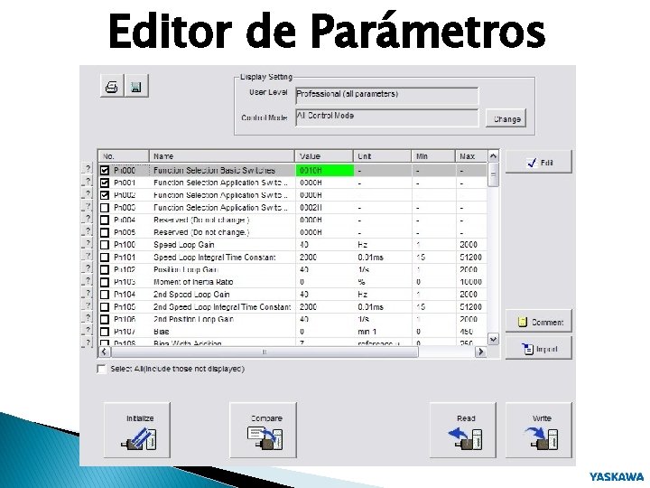 Editor de Parámetros 