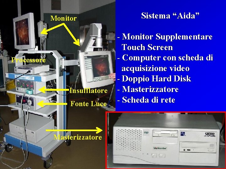 Monitor Processore Insufflatore Fonte Luce Masterizzatore Sistema “Aida” - Monitor Supplementare Touch Screen -