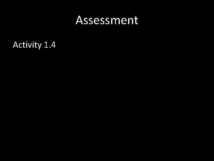 Assessment Activity 1. 4 