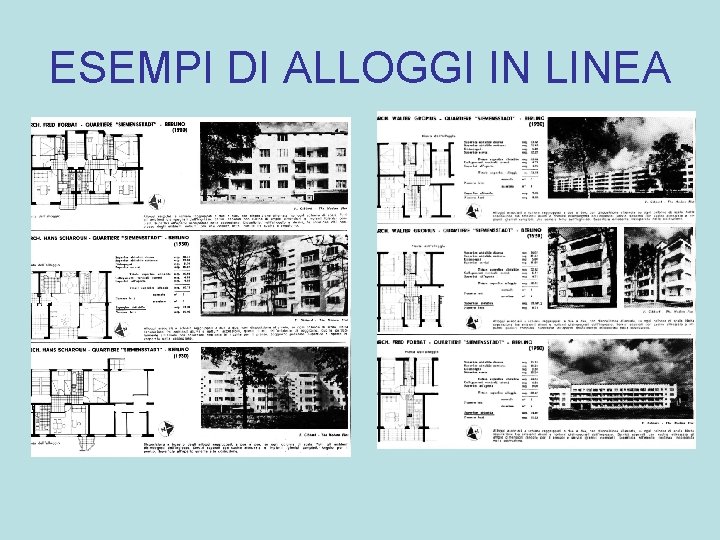 ESEMPI DI ALLOGGI IN LINEA 