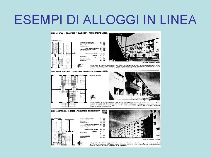 ESEMPI DI ALLOGGI IN LINEA 