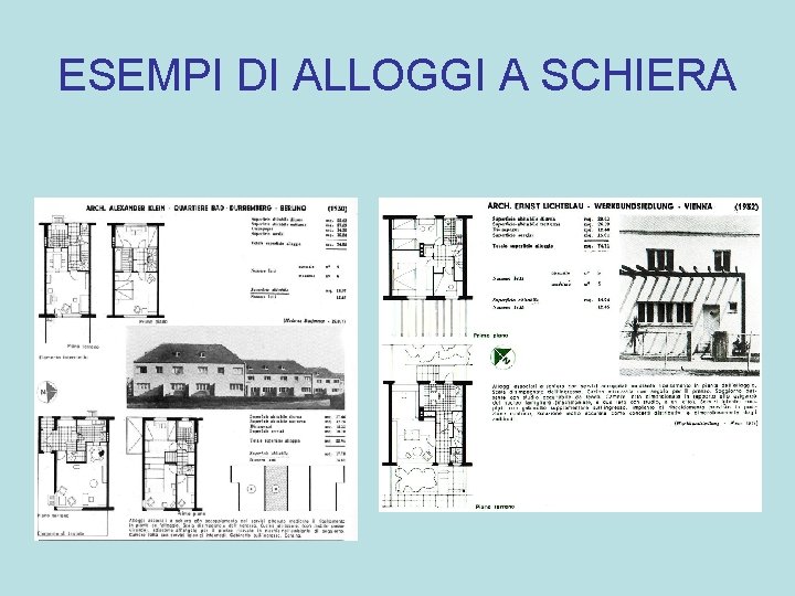 ESEMPI DI ALLOGGI A SCHIERA 