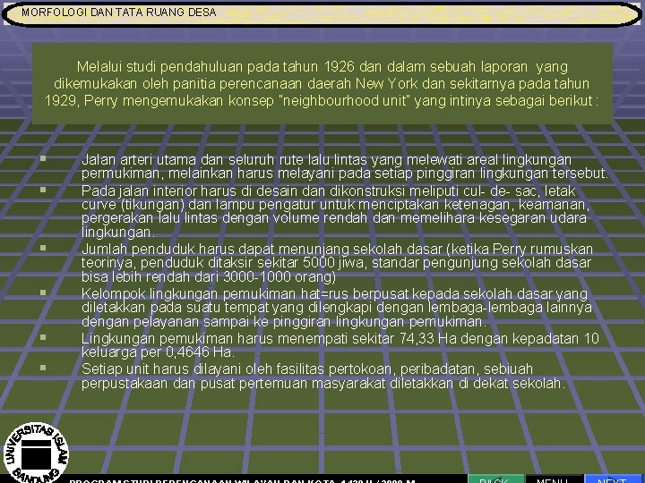 MORFOLOGI DAN TATA RUANG DESA MORFOLOGI DAN TATA RUANG Pengantar Proses Perencanaan Melalui studi