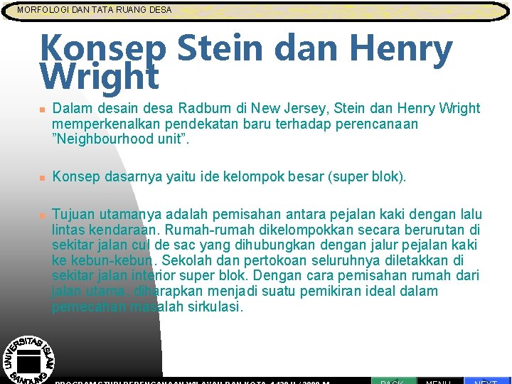 MORFOLOGI DAN TATA RUANG DESA MORFOLOGI DAN TATA RUANG Pengantar Proses Perencanaan Konsep Stein